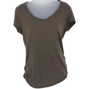 Madison and Berkeley Brown T Shirt with Lace Back Detail Size M